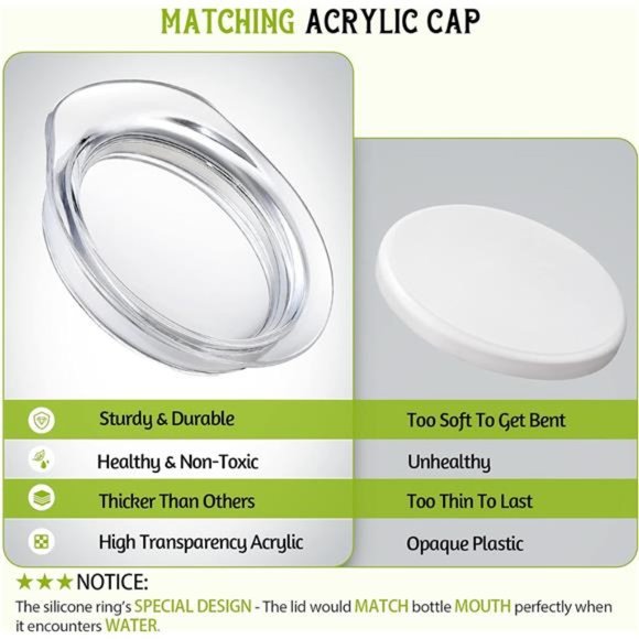 Set of 4 Glass Carafe with Lid, 1 Liter Beverage Serveware Carafe, Clear Glass - Picture 2 of 6